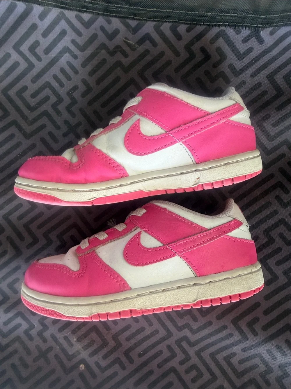 Nike Kids Pink and White Low-Top Sneakers